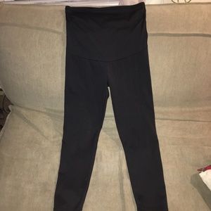 over the belly black yoga pants maternity medium